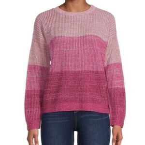 Banana Republic Pink Crew Neck Sweater with Gradient Design